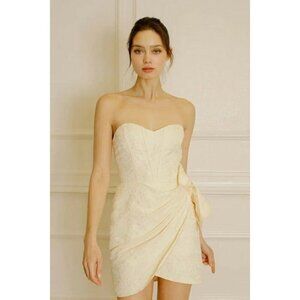 NWT STORIA DAISY EMBOSSED PRINT STRAPLESS CORSET MINI DRESS GIRLS  SIZE LARGE(8)